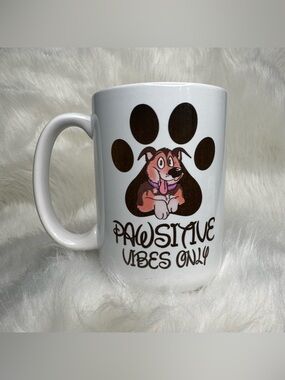 Pawsitive Vibes Only 15 oz coffee mug - New
